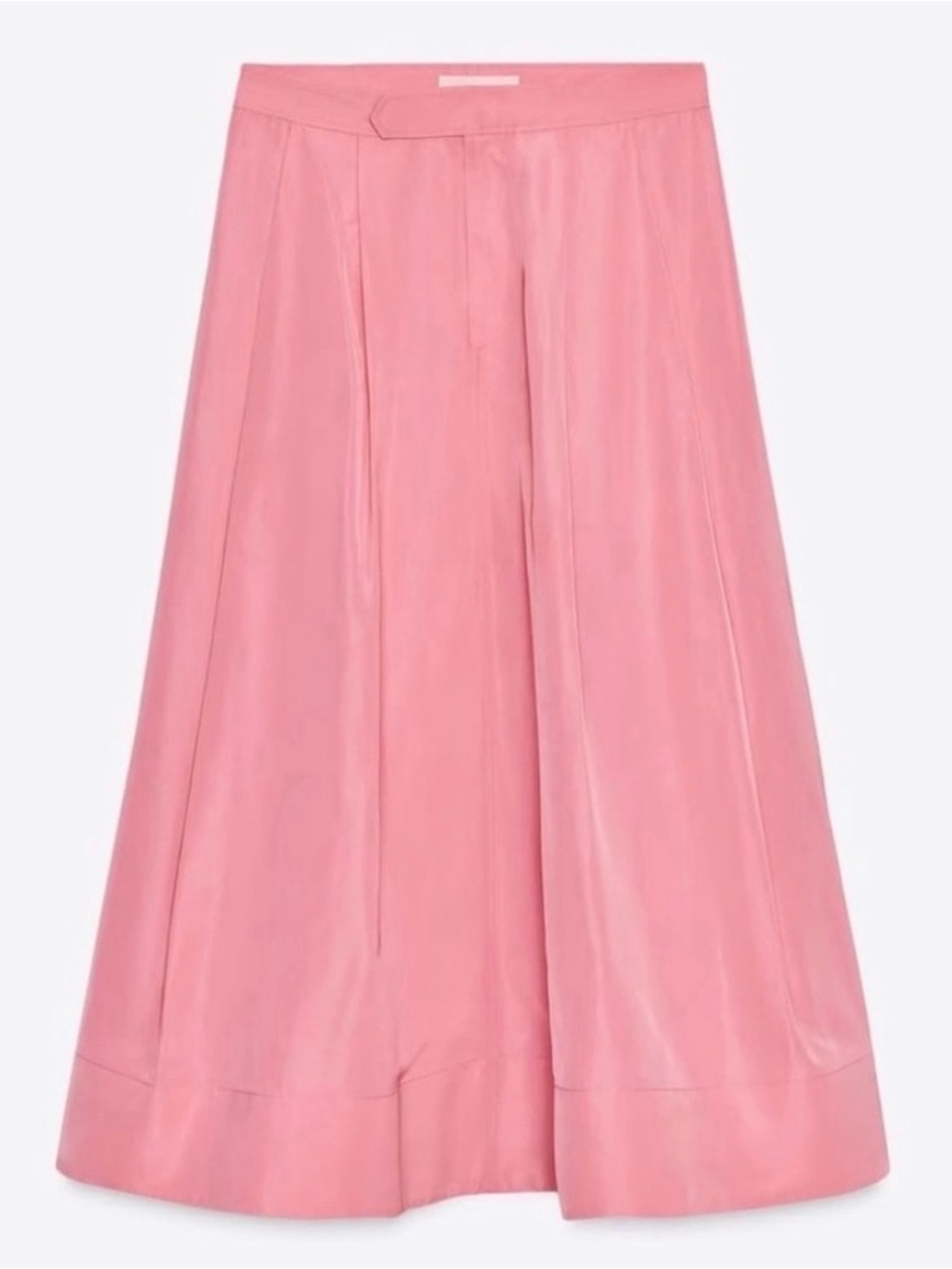 NWT Zara Pink A-Line Leather Midi Skirt size M